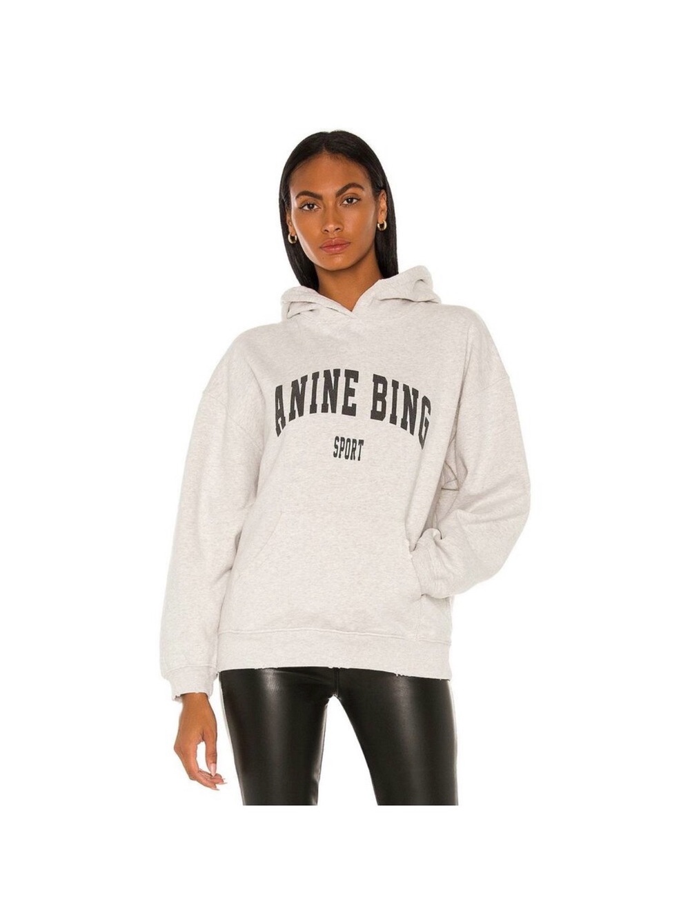 ANINE BING Sport Logo Hoodie Gray Size XS